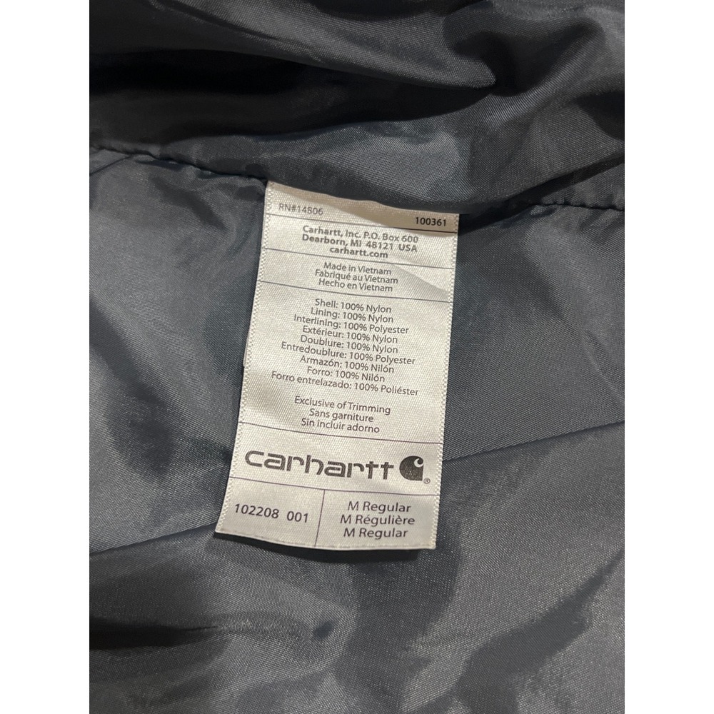 Carhartt Men Black Gilliam Insulated Puffer Jacket 102208 001 Medium Chugach - Picture 6 of 16